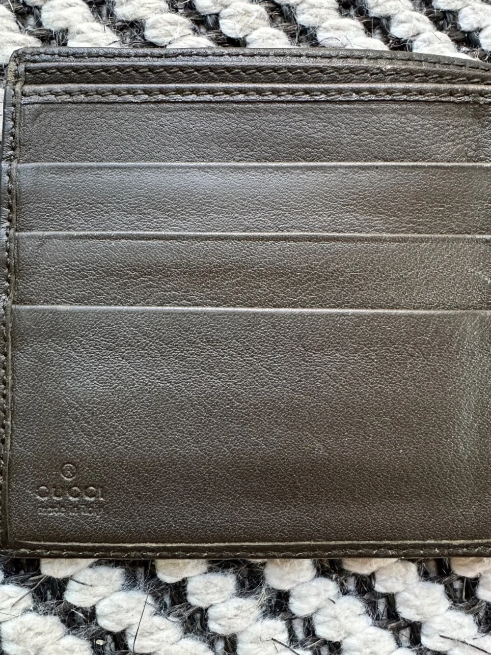 Gucci GG Logo Pattern Bifold Wallet Mens Brown